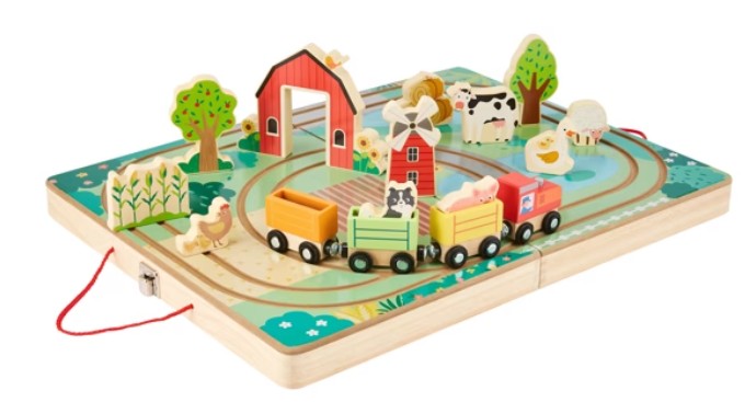 Wooden Take Along Train & Farm Set